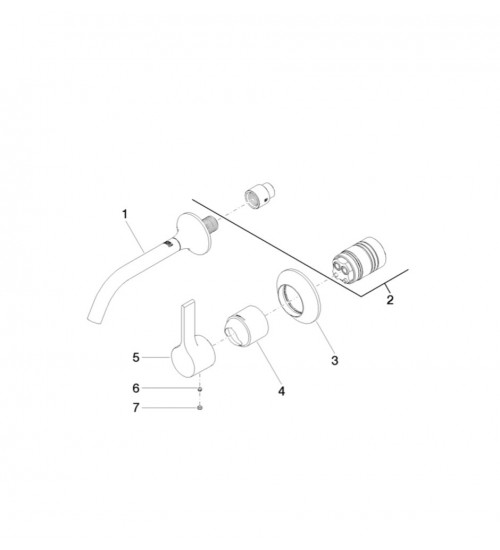Dornbancht当代产品系列Vaia 入墙式单把手面盆龙头 36 812 809